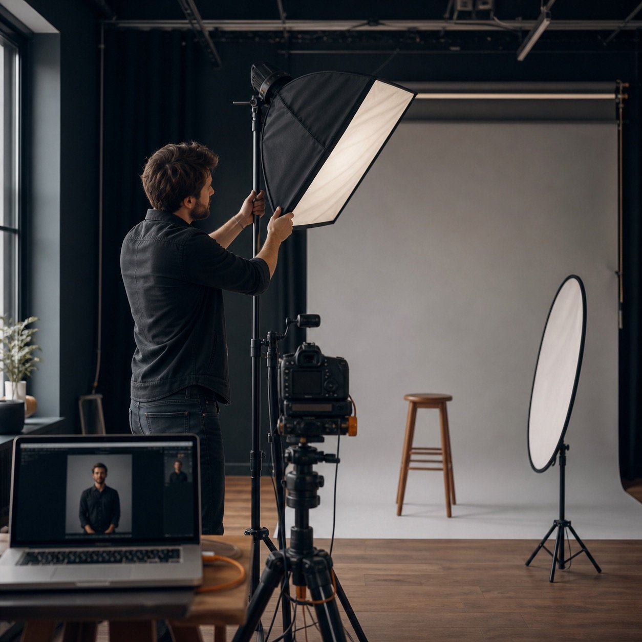 Professionell eingerichtetes Fotostudio
