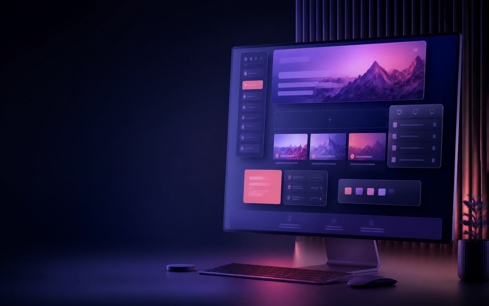 Abstrakte Benutzeroberfläche für visuelles Webdesign mit Divi