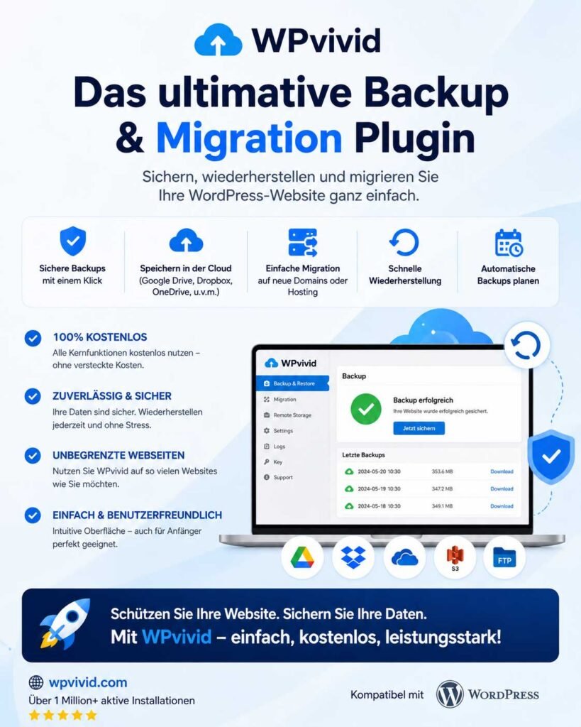 WPvivid Backup und Migration